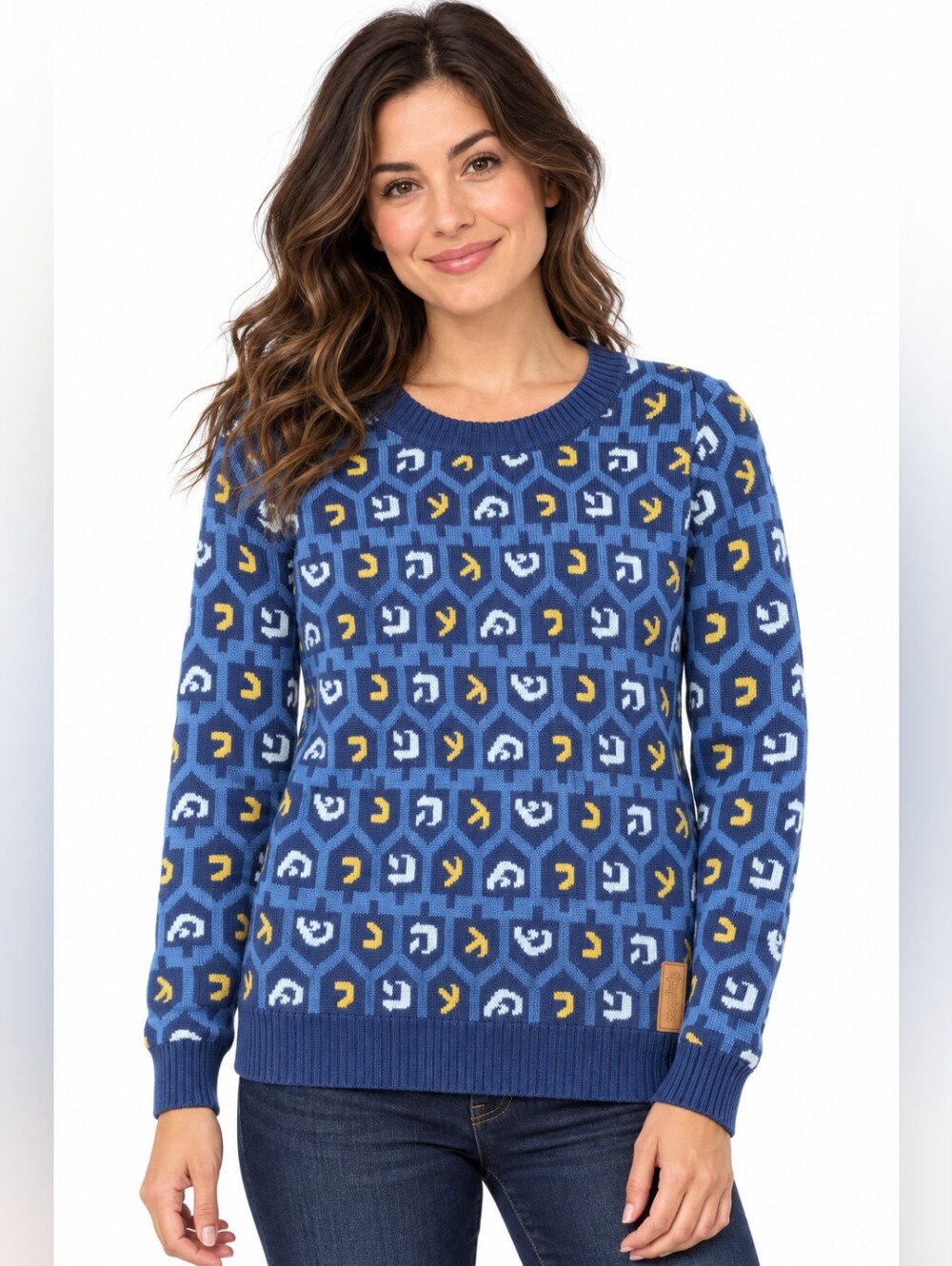 Tipsy Elves Hanukkah Dreidel Ugly Holiday Sweater Women’s Small Blue cozy
